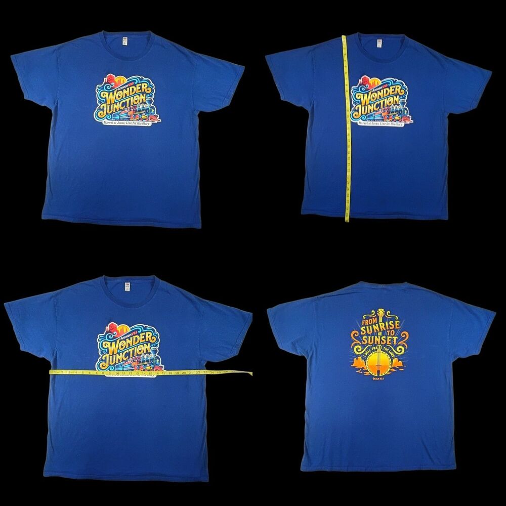 Wonder Junction VBS Blue T-Shirt X-Large Christian FOTL Cotton Worship Praise